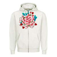 Oatmeal Heather valentines day cakes olivia creates design Zipper Hoodie - OliviaCreatesArt