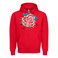 Red valentines day cakes olivia creates design Zipper Hoodie - OliviaCreatesArt