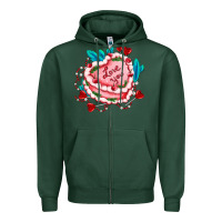 Sports Green valentines day cakes olivia creates design Zipper Hoodie - OliviaCreatesArt