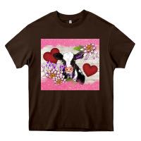 Chocolate Brown lotus heart cow valentine Heavy Core Tee - AdoDesignShop