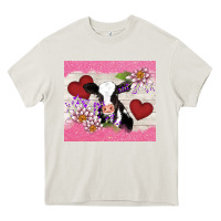 Cream lotus heart cow valentine Heavy Core Tee - AdoDesignShop