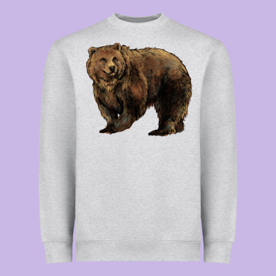 Grizzly Bear Heavyweight Sweatshirt Designed By Howdyjamesfarm