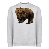 Heather Grey Grizzly Bear Heavyweight Sweatshirt - HowdyJamesFarm