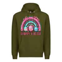 Army Green Happy Easter eggs rainbow Premium Hoodie - OliviaCreatesArt