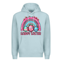 Blue Mist Happy Easter eggs rainbow Premium Hoodie - OliviaCreatesArt