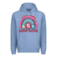 Colony Blue Happy Easter eggs rainbow Premium Hoodie - OliviaCreatesArt