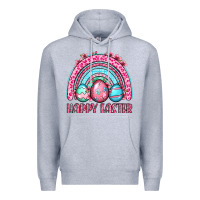 Heather Grey Happy Easter eggs rainbow Premium Hoodie - OliviaCreatesArt
