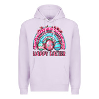 Lilac Happy Easter eggs rainbow Premium Hoodie - OliviaCreatesArt