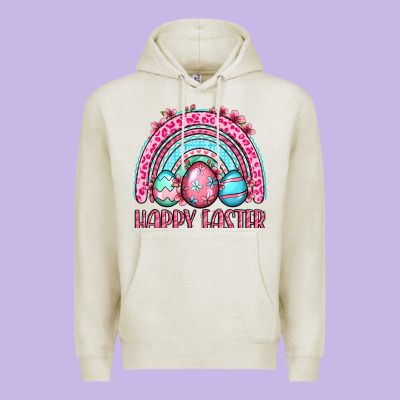 Happy Easter Eggs Rainbow Premium Hoodie Designed By Oliviacreatesart