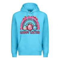 Ocean Blue Happy Easter eggs rainbow Premium Hoodie - OliviaCreatesArt