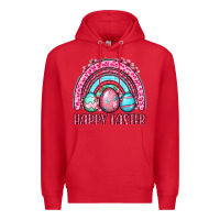 Red Happy Easter eggs rainbow Premium Hoodie - OliviaCreatesArt