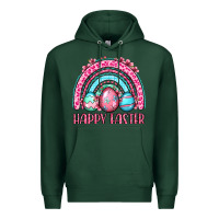 Sports Green Happy Easter eggs rainbow Premium Hoodie - OliviaCreatesArt