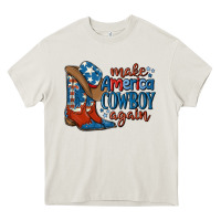 Cream make america cowboy again Heavy Core Tee - MaliasSmallBusiness