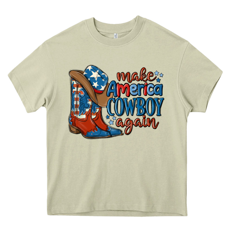 Make America Cowboy Again Heavy Core Tee by MaliasSmallBusiness | Teevron