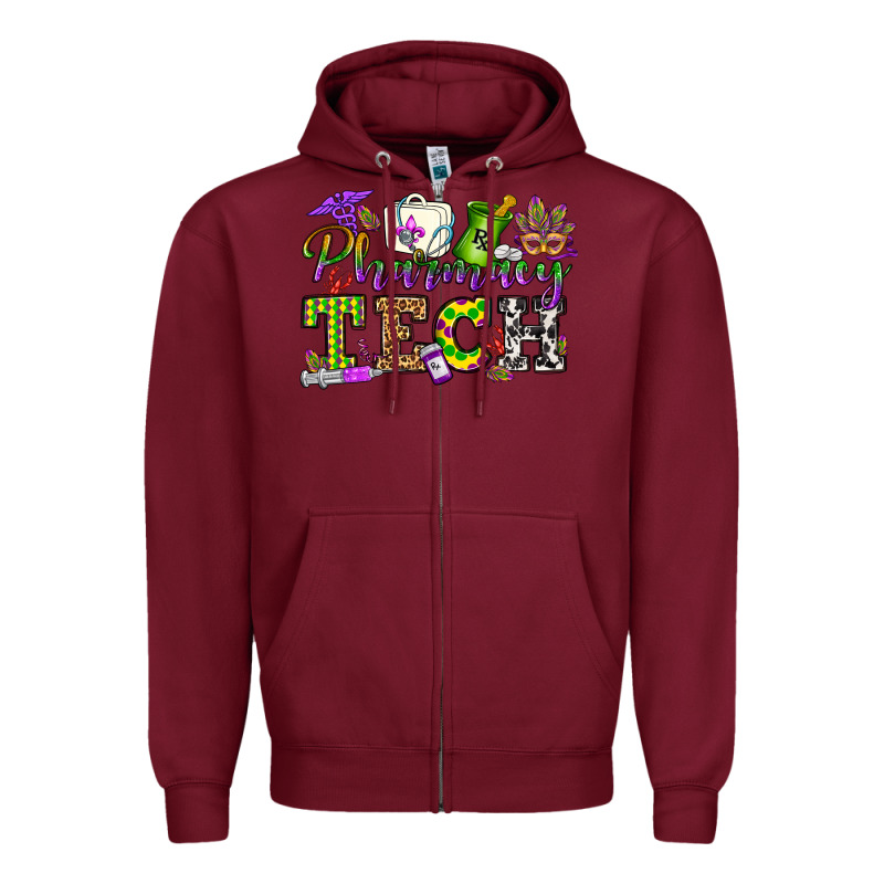 Mardi Gras Pharmacy Tech Zipper Hoodie by OliviaCreatesArt | Teevron