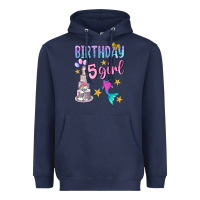 Navy birthday girl 5 Heavyweight Hoodie - BundleAndBundleShop