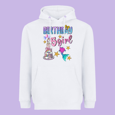 Birthday Girl 5 Heavyweight Hoodie Designed By Bundleandbundleshop