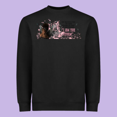 I Am The Storm With Girl And Butterflies Heavyweight Sweatshirt Designed By Tumblerdesignbyshophia