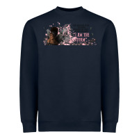 Navy i am the storm with girl and butterflies Heavyweight Sweatshirt - TumblerDesignByShophia