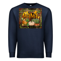 Navy mama pumpkin tumbler Premium Sweatshirt - BundleAndBundleShop