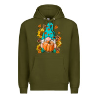 Army Green Fall Gnome Premium Hoodie - RanaPortraitStore