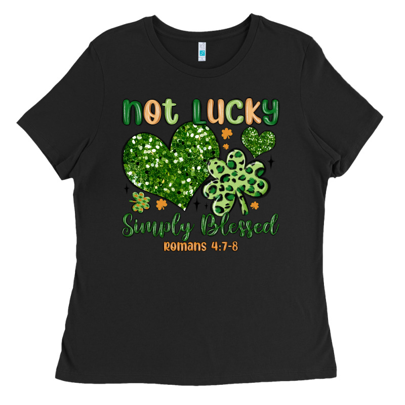 Not Lucky Simply Blessed Ladies Tee by MaliasSmallBusiness | Teevron