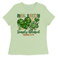 Matcha not lucky simply blessed Ladies Tee - MaliasSmallBusiness