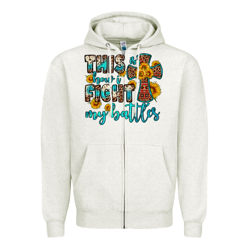 This Is How I Fight My Battles Zipper Hoodie by OliviaCreatesArt | Teevron