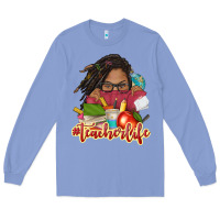 Colony Blue afro woman teacher life Long Sleeve Tee - NancyCooperArtShop