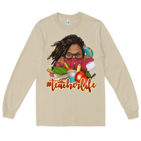 Mushroom afro woman teacher life Long Sleeve Tee - NancyCooperArtShop