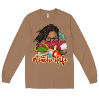 Toasted Coconut afro woman teacher life Long Sleeve Tee - NancyCooperArtShop