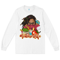 White afro woman teacher life Long Sleeve Tee - NancyCooperArtShop