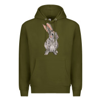 Army Green Easter bunny Premium Hoodie - OliviaCreatesArt