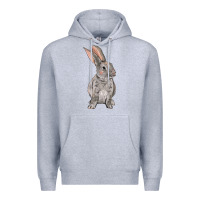 Heather Grey Easter bunny Premium Hoodie - OliviaCreatesArt