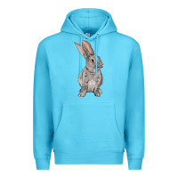 Ocean Blue Easter bunny Premium Hoodie - OliviaCreatesArt