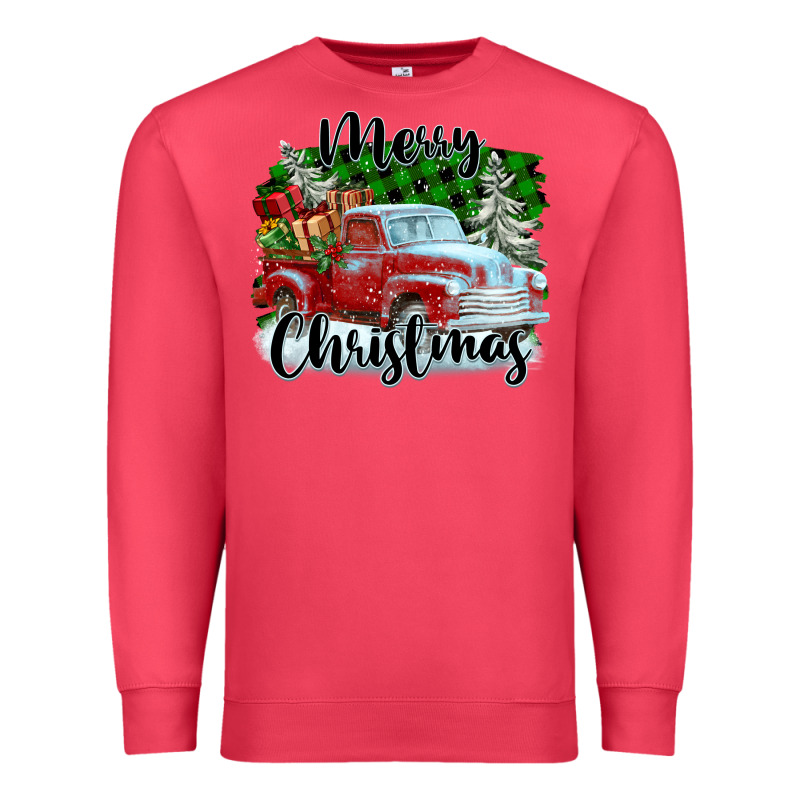 Merry Christmas Truck With Gifts Premium Sweatshirt by FaDigitalArtStudio | Teevron