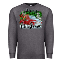 Charcoal Heather Merry Christmas Truck With Gifts Premium Sweatshirt - FaDigitalArtStudio