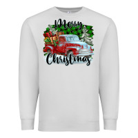 Dove Grey Merry Christmas Truck With Gifts Premium Sweatshirt - FaDigitalArtStudio
