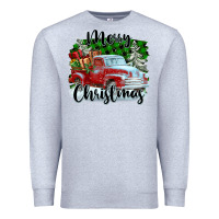 Heather Grey Merry Christmas Truck With Gifts Premium Sweatshirt - FaDigitalArtStudio