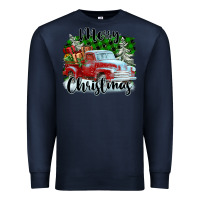 Navy Merry Christmas Truck With Gifts Premium Sweatshirt - FaDigitalArtStudio