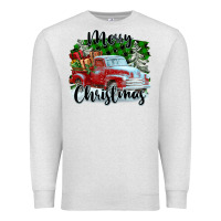 Oatmeal Heather Merry Christmas Truck With Gifts Premium Sweatshirt - FaDigitalArtStudio