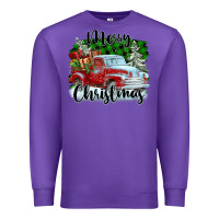 Purple Merry Christmas Truck With Gifts Premium Sweatshirt - FaDigitalArtStudio