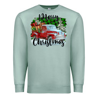 Seafoam Merry Christmas Truck With Gifts Premium Sweatshirt - FaDigitalArtStudio