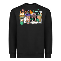 Black Cat coffee cups Heavyweight Sweatshirt - HowdyJamesFarm