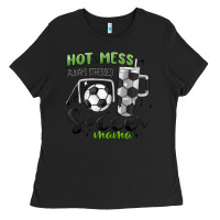 Black hot mess always stressed soccer mama stanley cup Ladies Tee - MaliasSmallBusiness