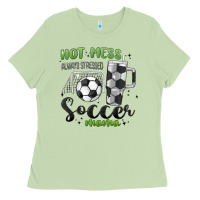 Matcha hot mess always stressed soccer mama stanley cup Ladies Tee - MaliasSmallBusiness