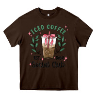 Chocolate Brown iced coffee social club Heavy Core Tee - MaliasSmallBusiness
