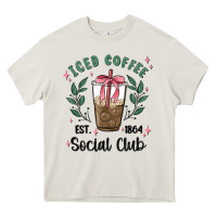 Cream iced coffee social club Heavy Core Tee - MaliasSmallBusiness
