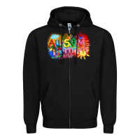 Black Au-some mom Autism Zipper Hoodie - FaDigitalArtStudio