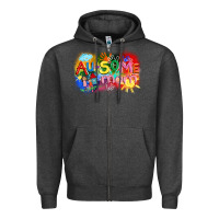 Charcoal Heather Au-some mom Autism Zipper Hoodie - FaDigitalArtStudio
